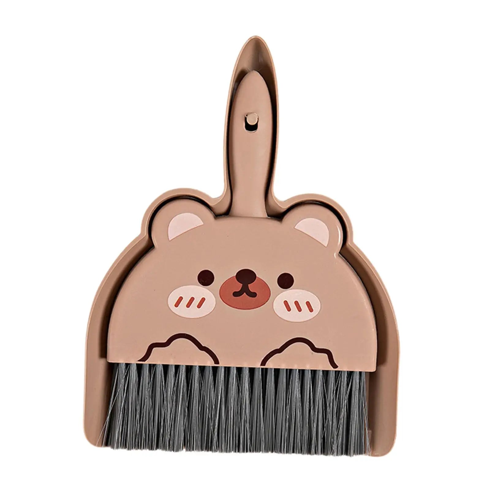 Mini Dustpan & Hand Broom Set – Portable Snap-On Design Dustpan & Brush Set Zpaxo brown bear