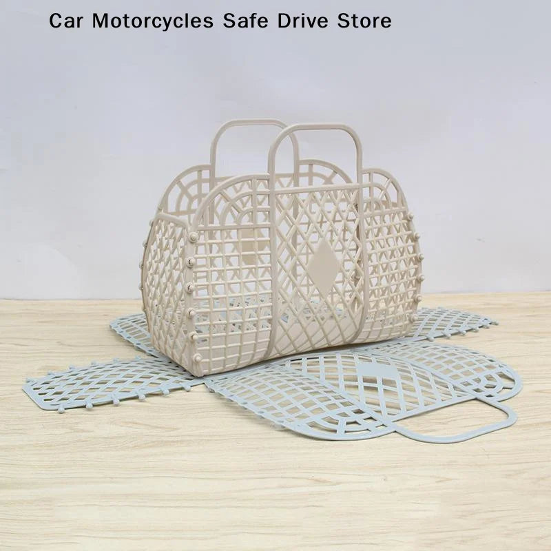 MDetachable Plastic Shower Basket Hollow Bathroom Storage Home