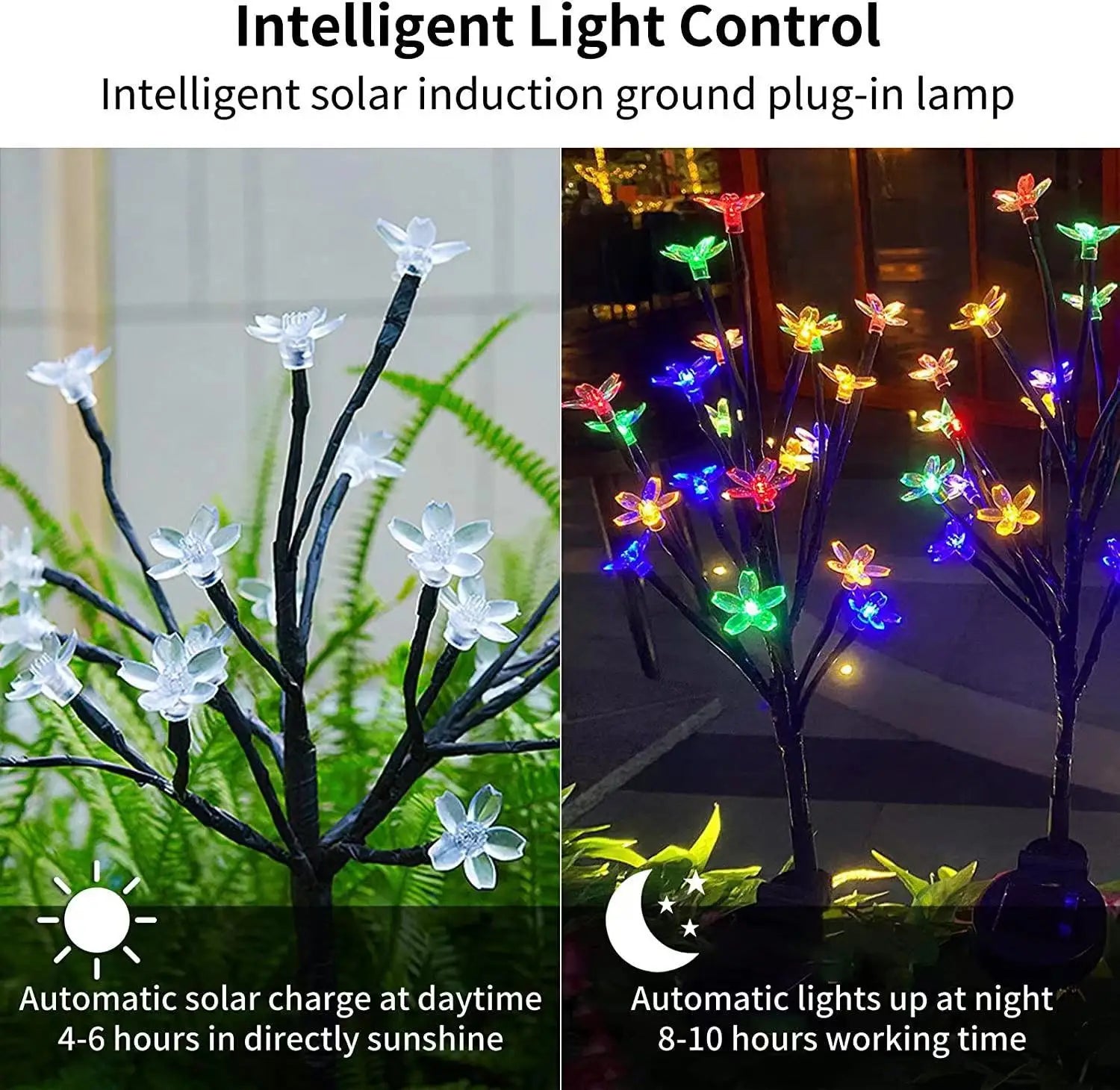 Solar Garden Lights Outdoor Christmas Decoration 2026 Cherry Blossom Zpaxo