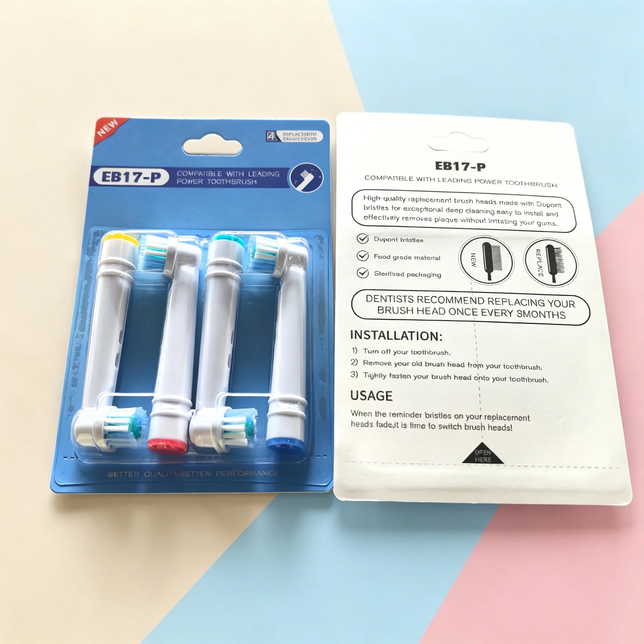EB17P Wholesale 4/8/16pcs Set/lot Electric Toothbrush Head For Oral B PRO 6000 500 Sensitive Replacement Brush Heads D18 Zpaxo