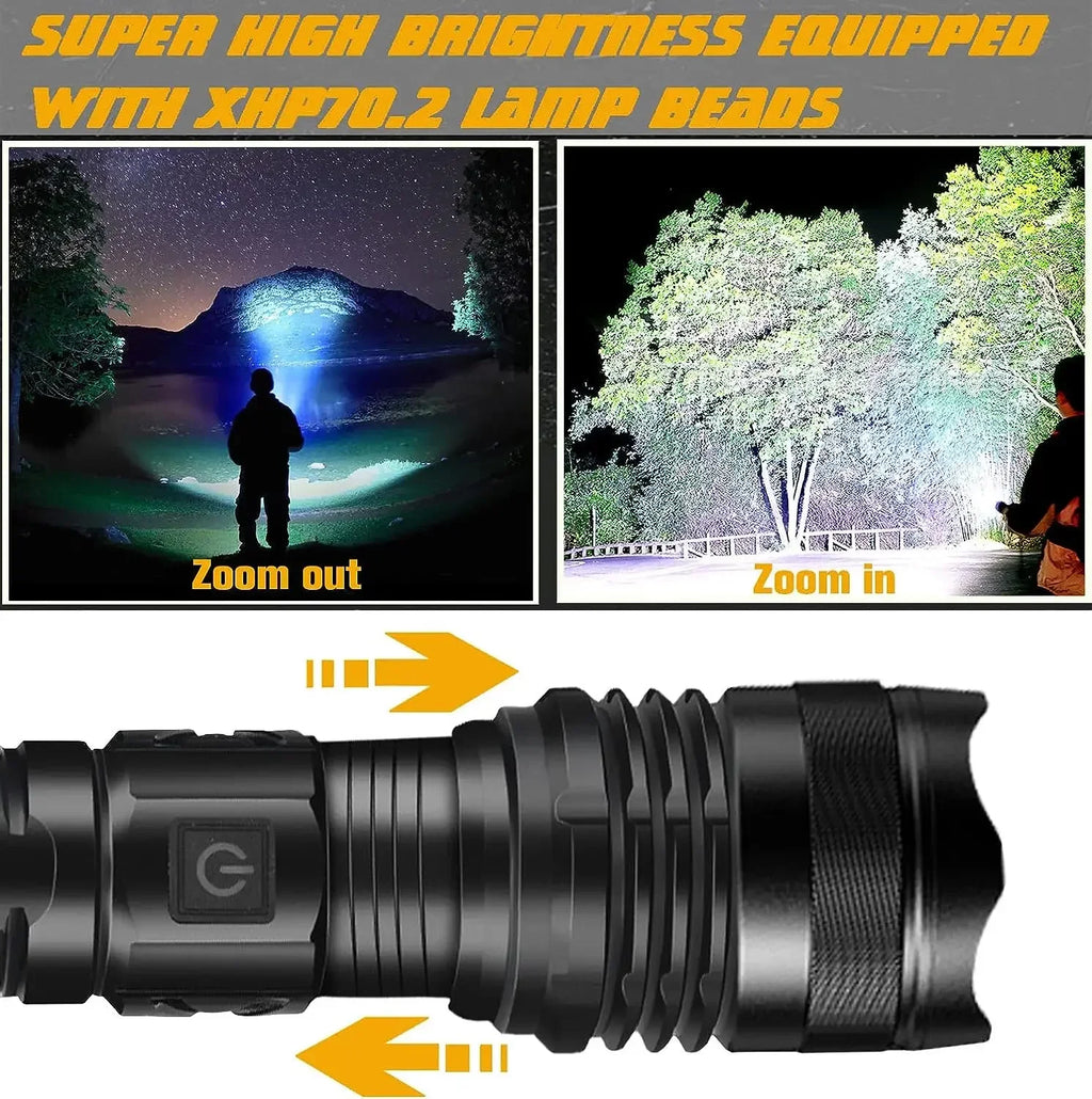 ESMARTER XHP90 LED Tactical Flashlight – Rechargeable & Waterproof