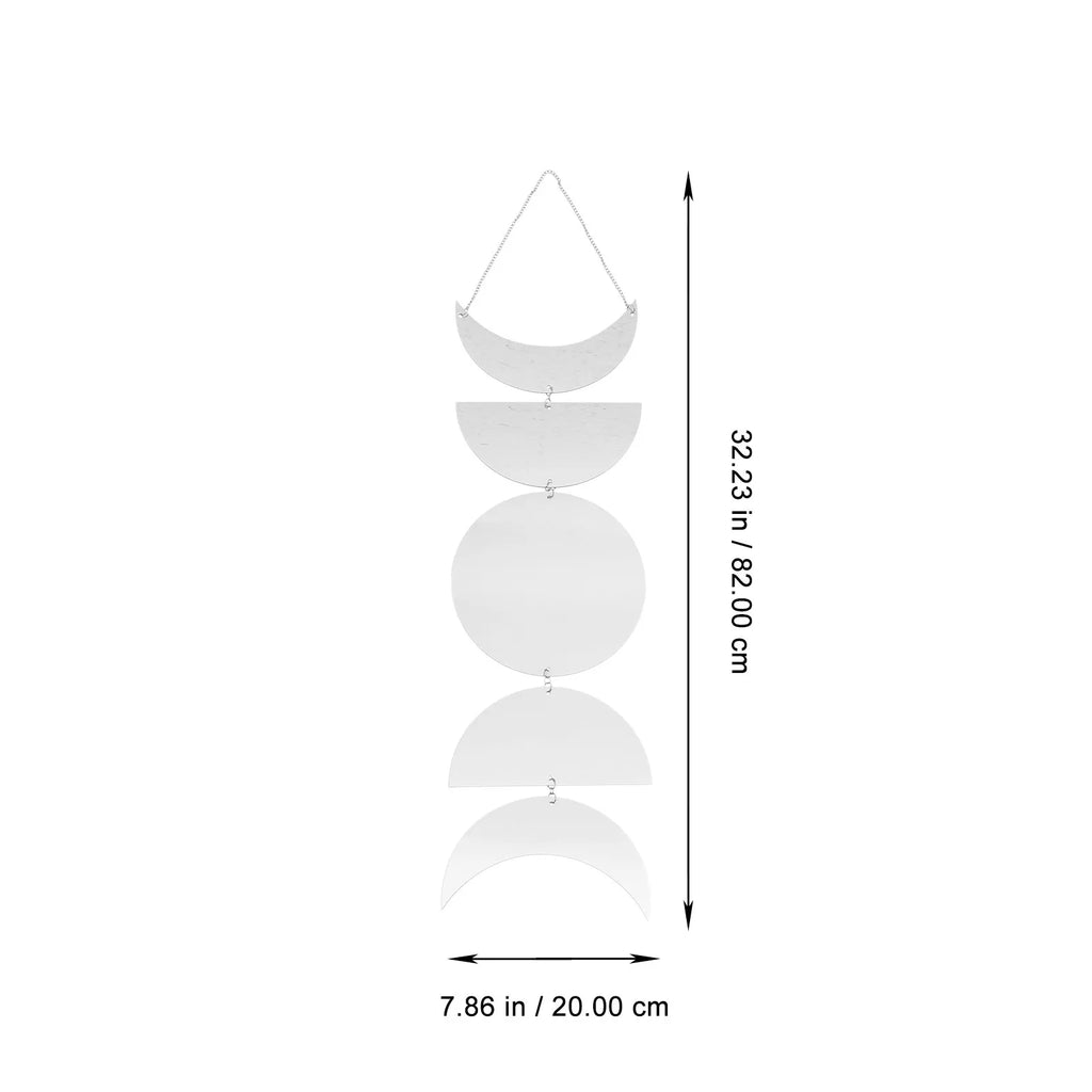 Acrylic Moon Phase Hanging Mirror Decorative Wall Pendant Bedroom