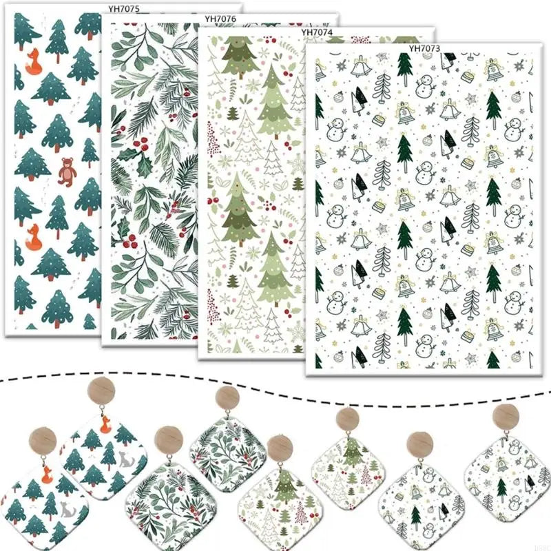 Christmas Clay Transfer Paper 95x138mm Water Soluble Earring