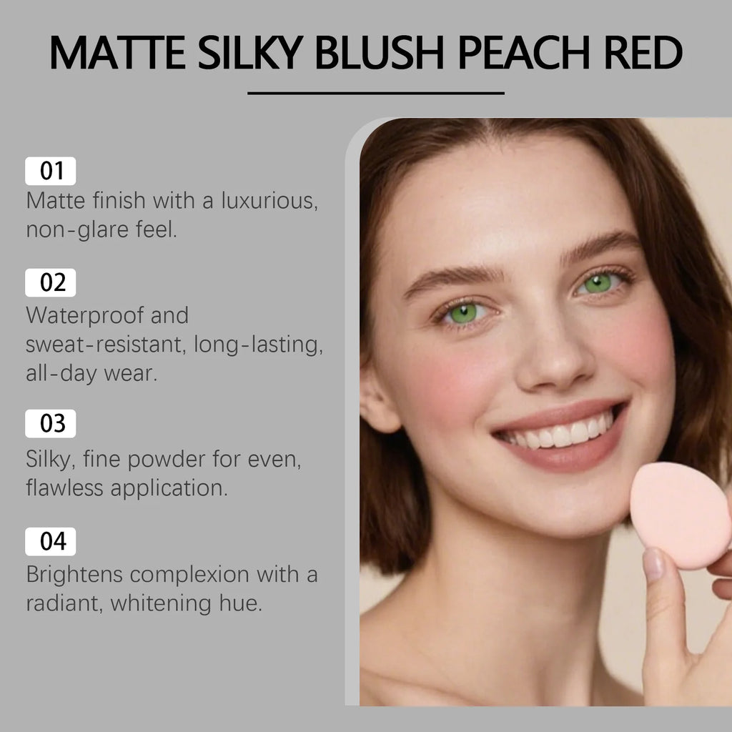 Matte Blush Powder Monochrome Palette Natural Flush Soften Silky Peach Color Face Contour Long Lasting Waterproof Cheek Makeup Zpaxo