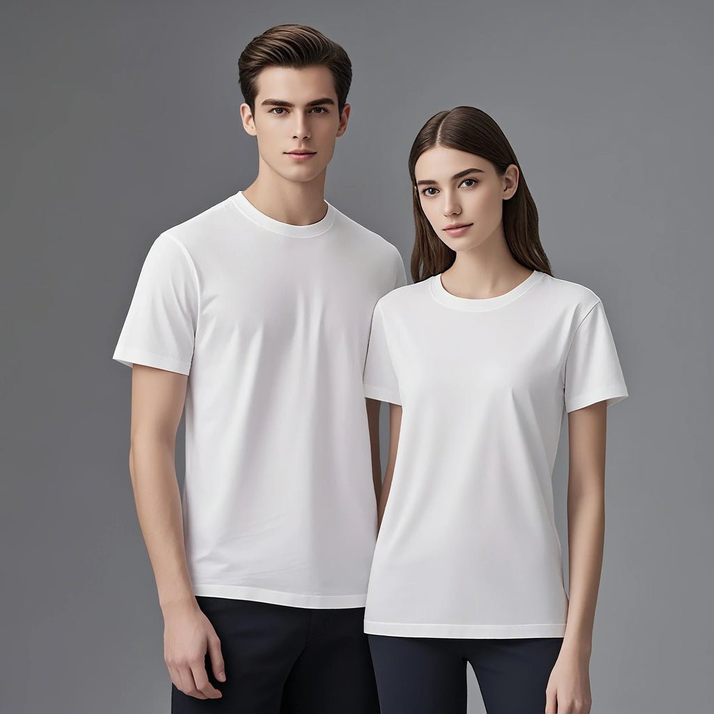 Oversized Summer T Shirts for Women Men White and Black Casual Female Korean Streetwear Tees Unisex Basic Solid Young Cool Tops Zpaxo