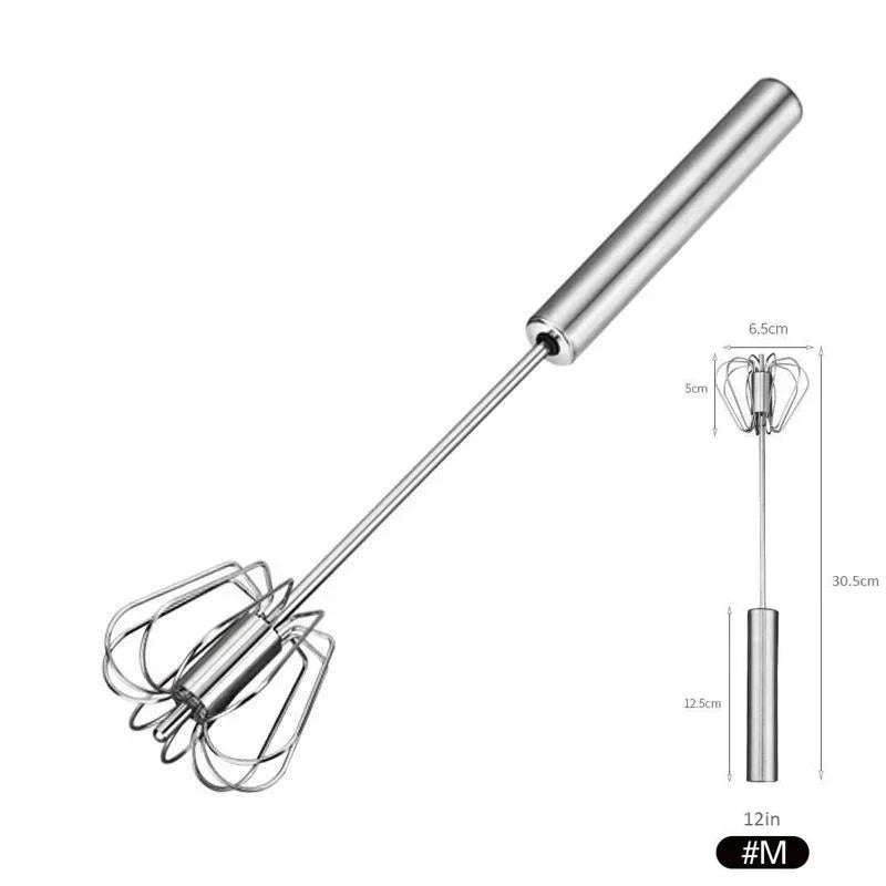 10/12/14inch Stainless Steel Semi Automatic Whisk Blender for Home -Versatile Tool for Egg Beater, Milk Frother, Hand Push Whisk Zpaxo M