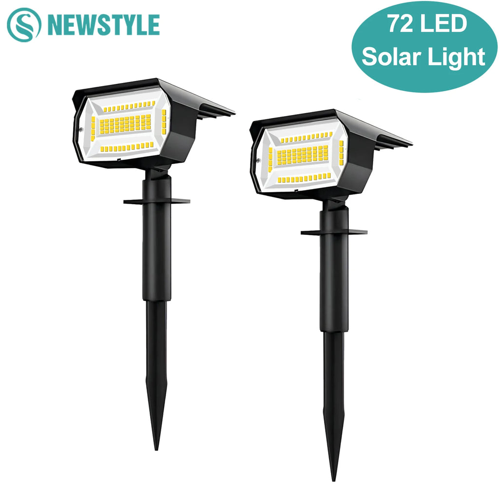 72/68 LED Solar Landscape Spotlights Lights Outdoor 2-in-1 Garden Outdoor Solar Powered Wall Light 3 Mode Front Door Backyard Zpaxo