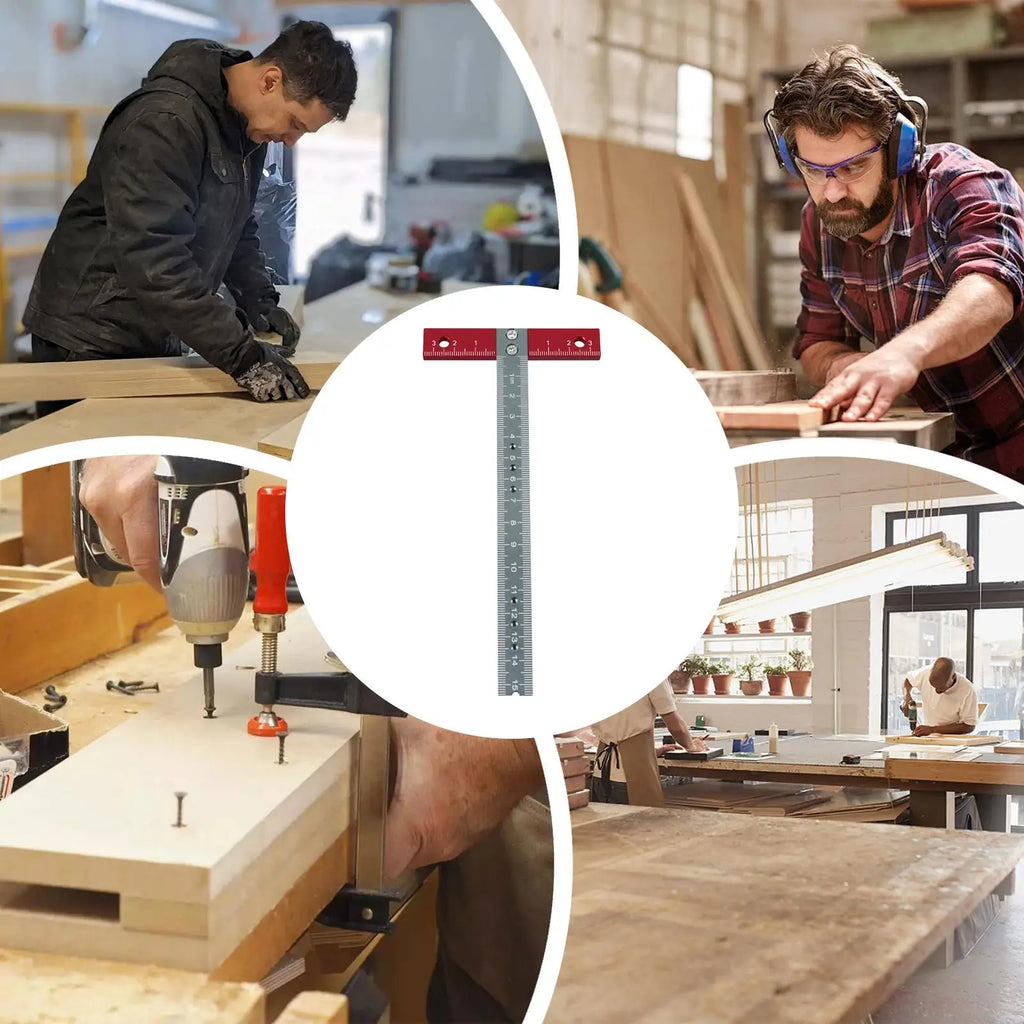 Woodworking Ruler Right Angle T Shape Positioning Marking Tool