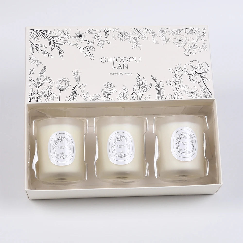 3Pcs/Box Scented Candles Set Home Scented Cup Candle Pure Natural Plant Fragrance Gifts for Birthday Women Mother's Day Zpaxo