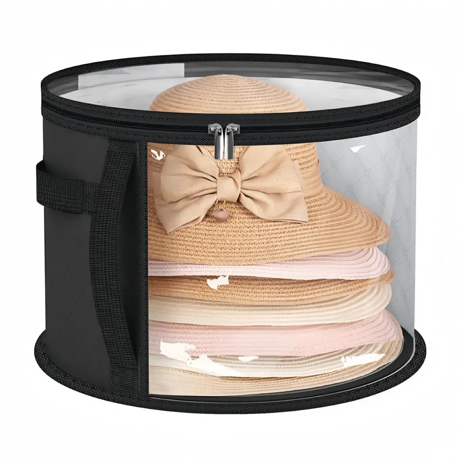 Extra-Large Foldable Hat Storage Box - Durable Non-Woven Fabric, Stain-Resistant with Clear Viewing Window, Perfect for Cowboy Zpaxo