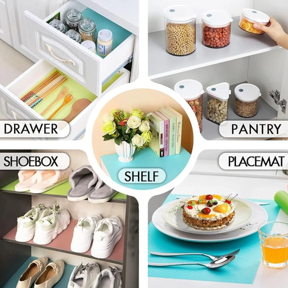 4pcs Refrigerator Pad Non-Slip Waterproof Can Be Cut Fridge Shelf Liner Mat Kitchen Washable Drawer Cabinet Pads Table Placemats Zpaxo