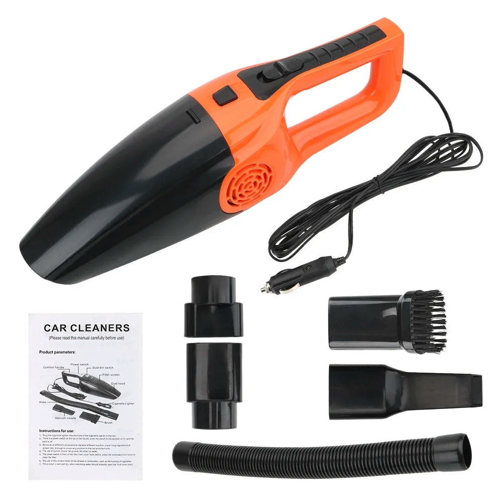 12V 120W Car Vacuum Cleaner Portable Wet And Dry dual-use Vacuum Cleaner Powerful Handheld Mini Vaccum Cleaners High Suction Zpaxo Orange
