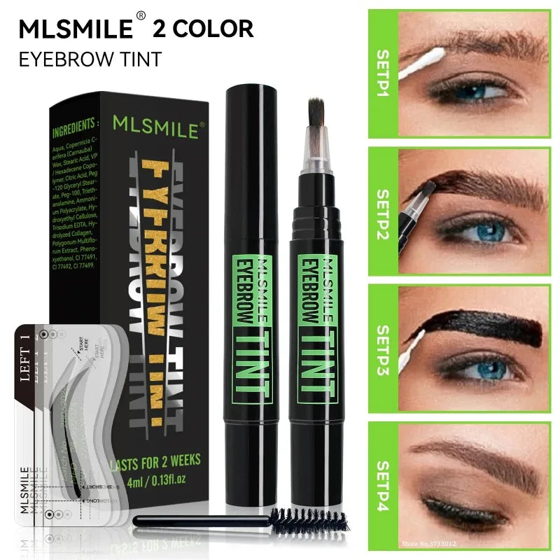 Rotating Liquid Eyebrow Dye Tint Brush Pencil Long Lasting Coloring
