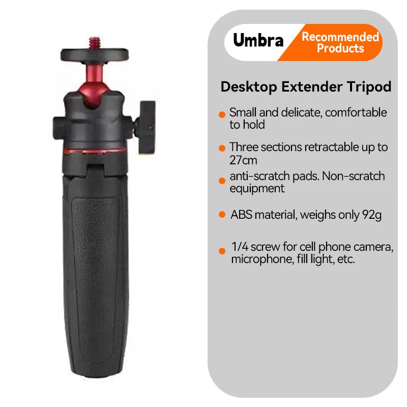 Mini Extendable Desktop Tripod Handle Grip Stand Flexible Ballhead 1