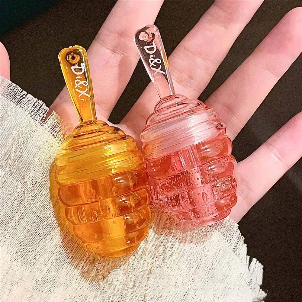 Canned Honey Lip Oil Peach Lip Balm Non-sticky Moisturizing Lips Plumper Nourishing Repair Anti-drying Lipstick Lip Care Makeup Zpaxo