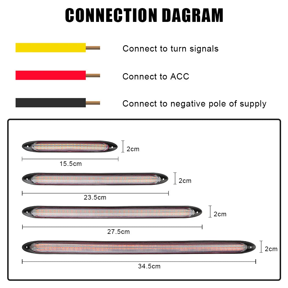 Car DRL Daytime Running Light Streamer Flow Day Auto Headlight
