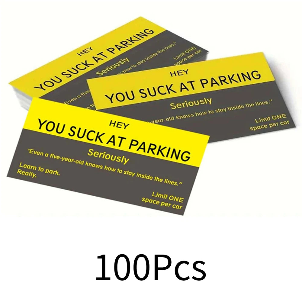 10/50/100Pcs You Suck At Parking Cards Funny Bad Parking Cards Violation Cards Zpaxo 100Pcs
