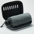 Sports Cooling Towel Case Portable Travel Ice Gym Quick Dry Towels Zpaxo Black