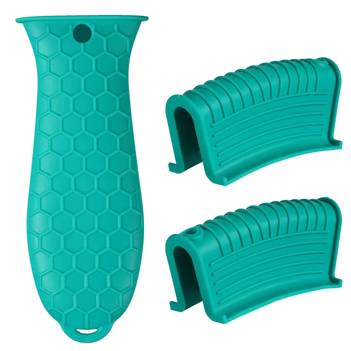 Silicone Heat-resistant Handle Covers Cast Iron Pot Holders Skillet Zpaxo 3pcs Green