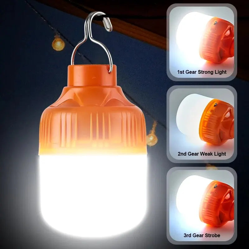 USB Rechargeable LED Hook Up Camping Lantern High Brightness Outdoor Portable Light Emergency Hook Up Fishing Night Light Hiking Zpaxo