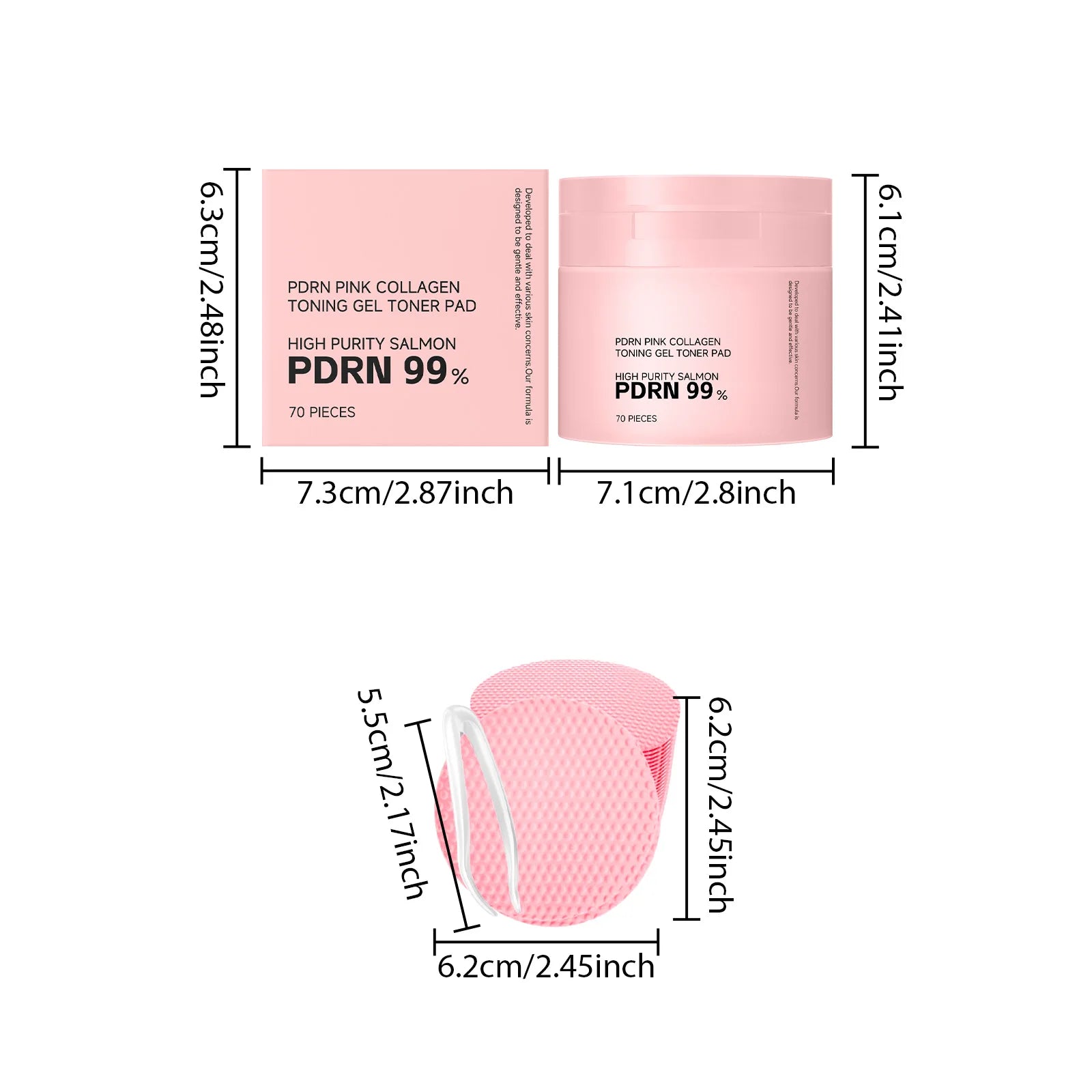 Hoygi PDRN Collagen Toner Pads – Brighten, Firm & Hydrate 70pc Toner Pads Zpaxo