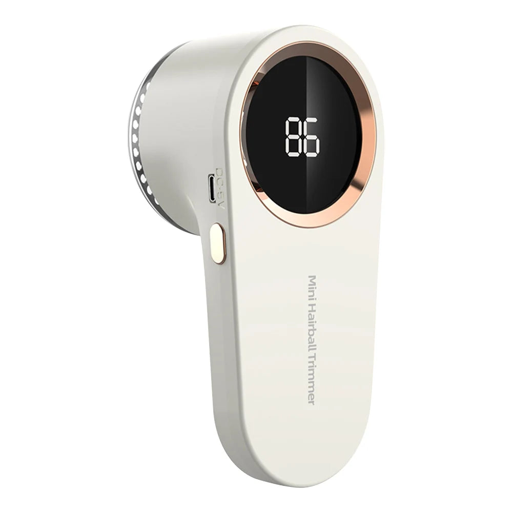 Electric Lint Remover Fabric Shaver Digital Display Debobbler Clothes Shaver USB Rechargeable Ergonomic for Clothes Sweater Zpaxo White