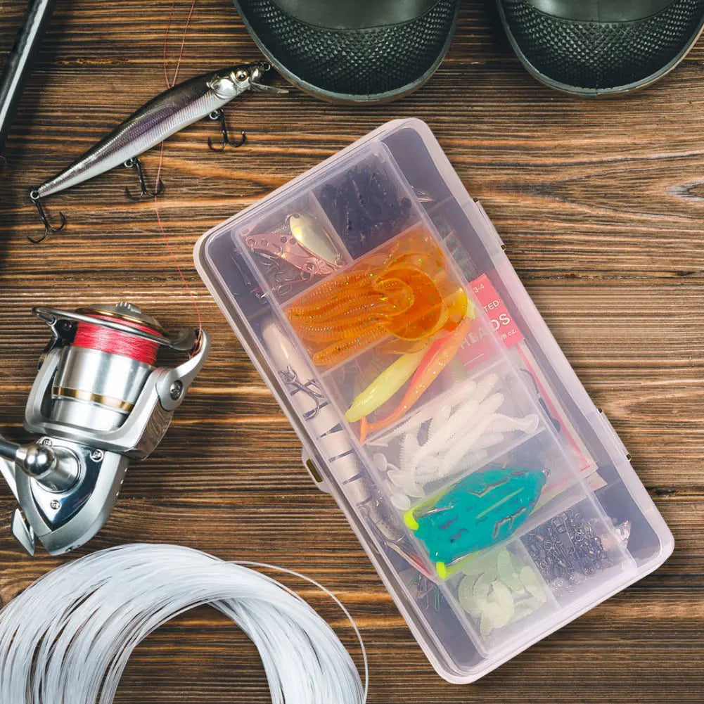Fishing Lures Soft Hard Bait Hooks Swivels Tackle Box Bass Pike Crank