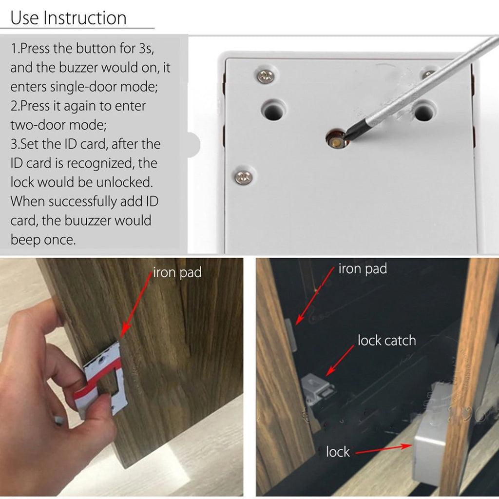 Drawer lock sensing IC Card Sensor Cabinet Drawer Intelligent SmartLock DIY Invisible Hidde Digital Lock without Perforate Hole Zpaxo