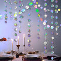 4M 13 12ft Holographic Circle Shiny Garlands Iridescent Paper Banner