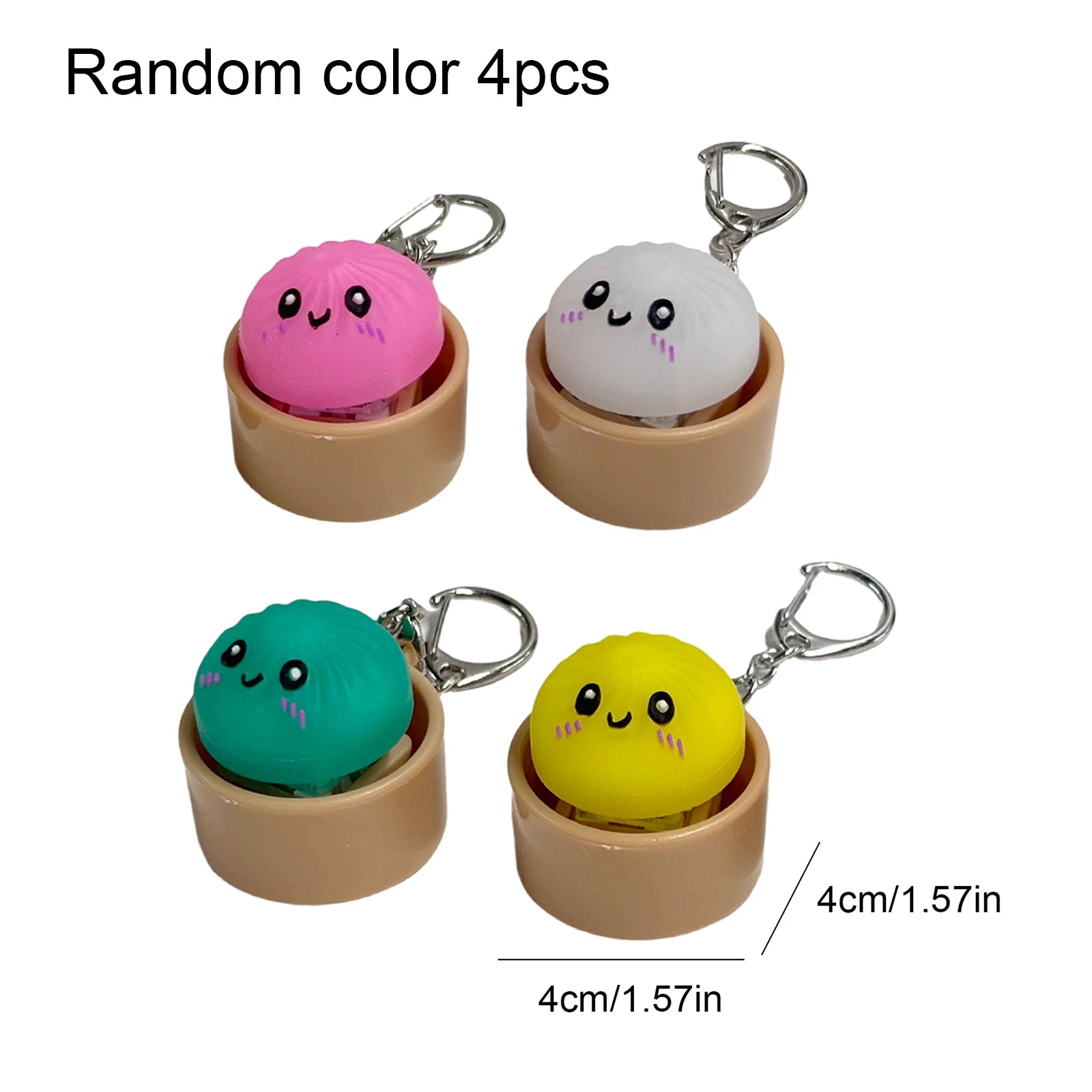 4-12PCS Simulation Dumpling Keyboard Clicker Stress Relief Toy Cute Keychains Decoration Gifts Emotion Fidgets Toy Mini Pendant Zpaxo