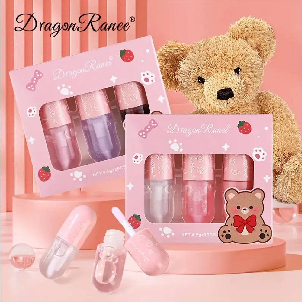 3-Piece Set of Lip Gloss, Moisturizing, Long-Lasting Mirror Gloss with Soft Matte Embellishment, Non-Stick Cup, Plant Ingredient Zpaxo