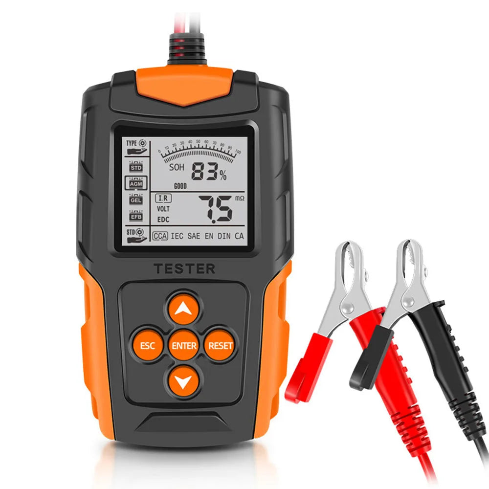 12V 24V Car Motorcycle Battery Tester SOH SOC CCA IR Measurement