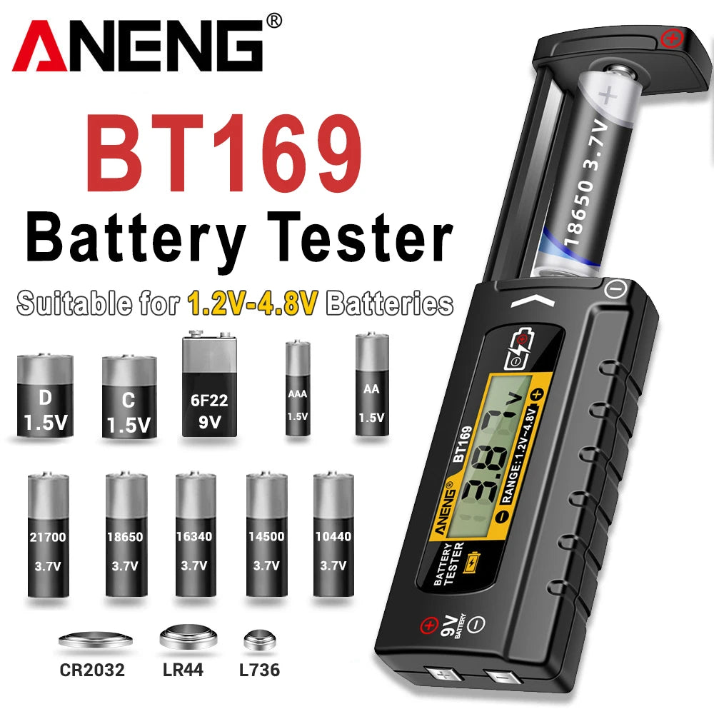 ANENG BT169 Battery AA AAA C D 9V 1 5V Button Cell Measurement