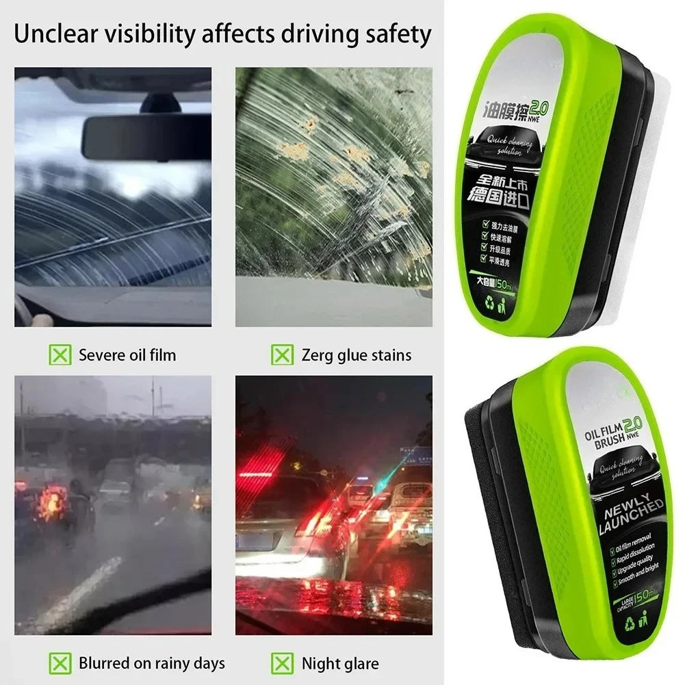 Car Glass Oil Film Wipe Windshield & Side Window Cleaner Instant Oil & Dirt Removal,Crystal Clear Vision & Rain Repellent Zpaxo