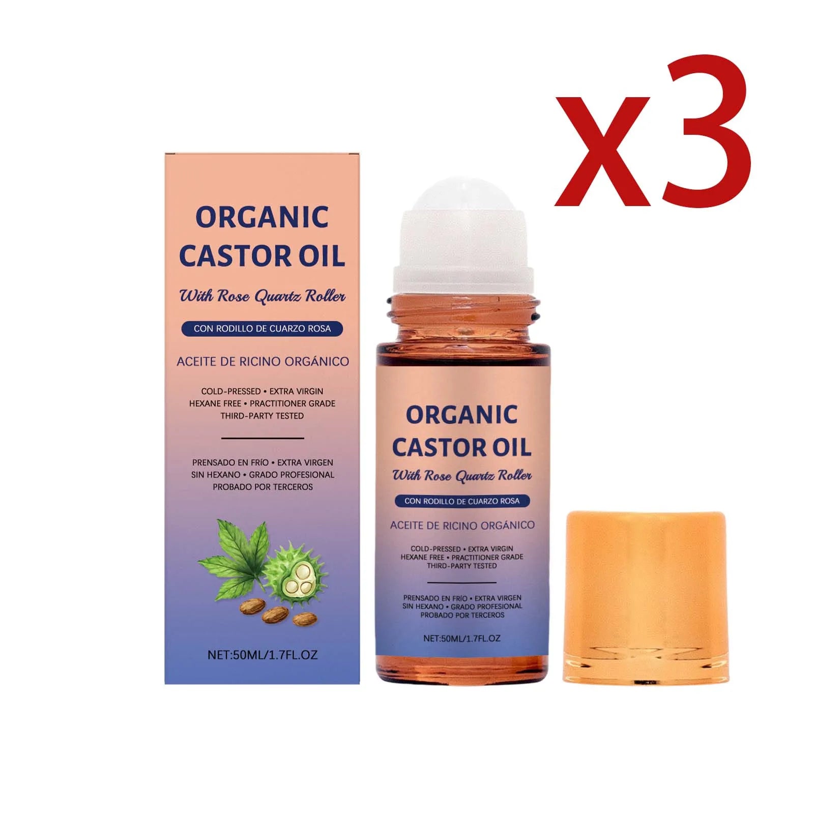 Castor Oil Soothing Essence Ball – Deep Hydration Serum 50ml Skin Care Serum Zpaxo 3x50ml