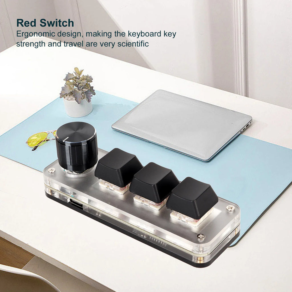 Red Switch USB Mini Keypad Ergonomic for Desktop PC Macro Keyboard Plug and Play Customized Knobs USB Mini Keypad Zpaxo