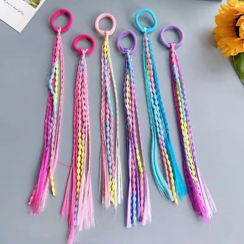 3pcs random Multi-Color Hair Braids – Wig Braids, High Ponytail & Boxing Braid Bands, Additions Set Zpaxo