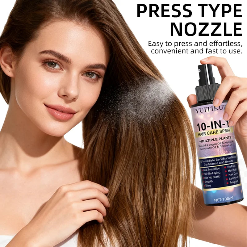 YUITIKUE 10-in-1 Hair Treatment Spray – Heat Protection & Shine Hair Treatment Spray Zpaxo