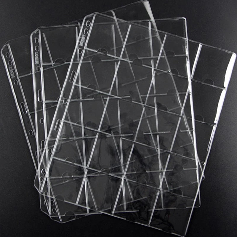 For Coin Collection PVC Page Album Practical Page Coin Holder Sheet Clear Organization 1 Sheet For 50mm Coins Zpaxo onesize