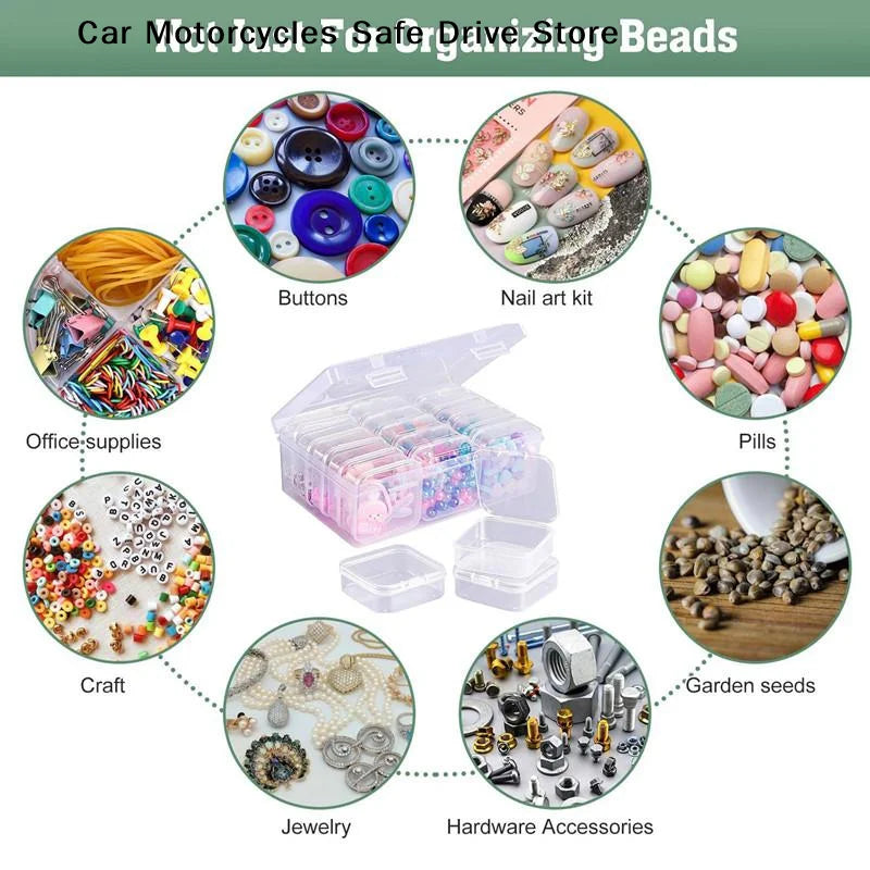 MStorage Organizer Box 12 14 15 24 Small Clear Plastic Bead Storage