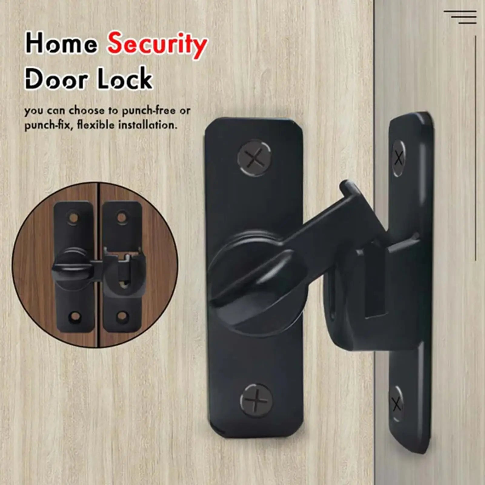 90Degree Door Lock Home Security Sliding Door Latch Small Gate Latches Hardware Anti-theft Lock Zinc Alloy Door Bolts Zpaxo
