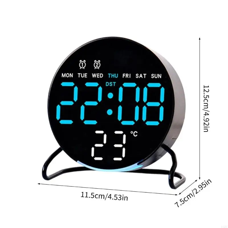 LED Digital Clock Bedroom Desk Double Alarm Ambients Lighting
