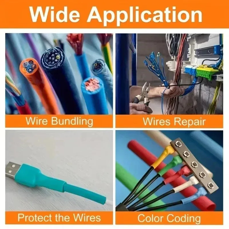 800pcs with Box Shrink Tube for Electrical Wire High Pressure Tube Kit Thermoresistant Tubing Electrical Connection Cable Zpaxo
