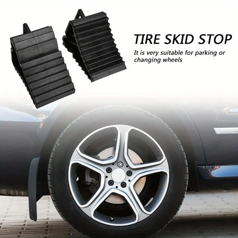 Handles Portable Wheel Chock Plastic Base Heavy Duty Stopper Non Slip Zpaxo