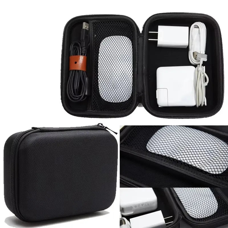 Case bag for 2.5" Hard Drive Disk HDD SSD Storage Pouch Bag Case for Accessory Mouse, Cellphone, Cables, SSD, HDD Zpaxo black
