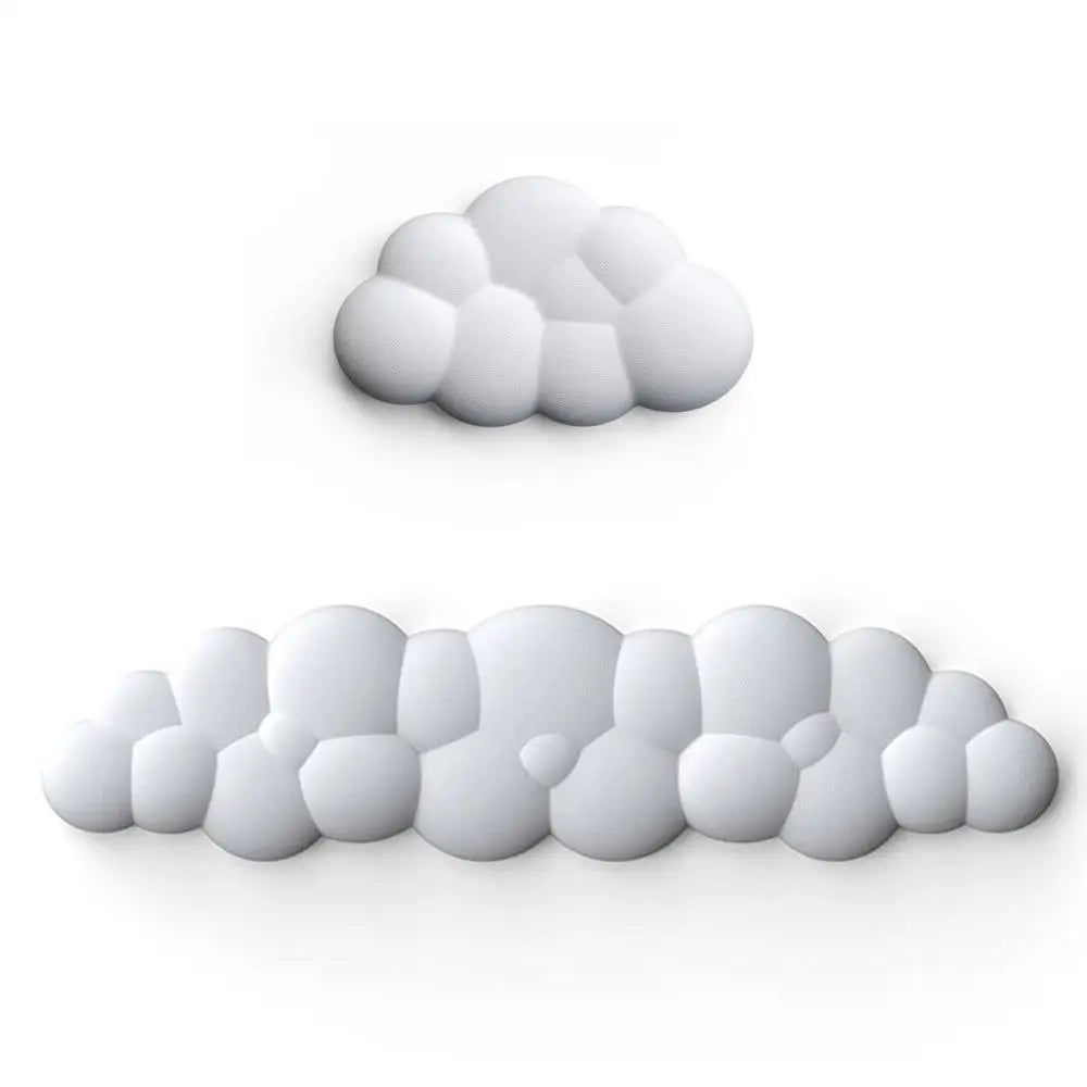 Mouse Pad Wrist Rest Keyboard Cloud Non-slip Ergonomic Computer Mice Zpaxo White S L Set