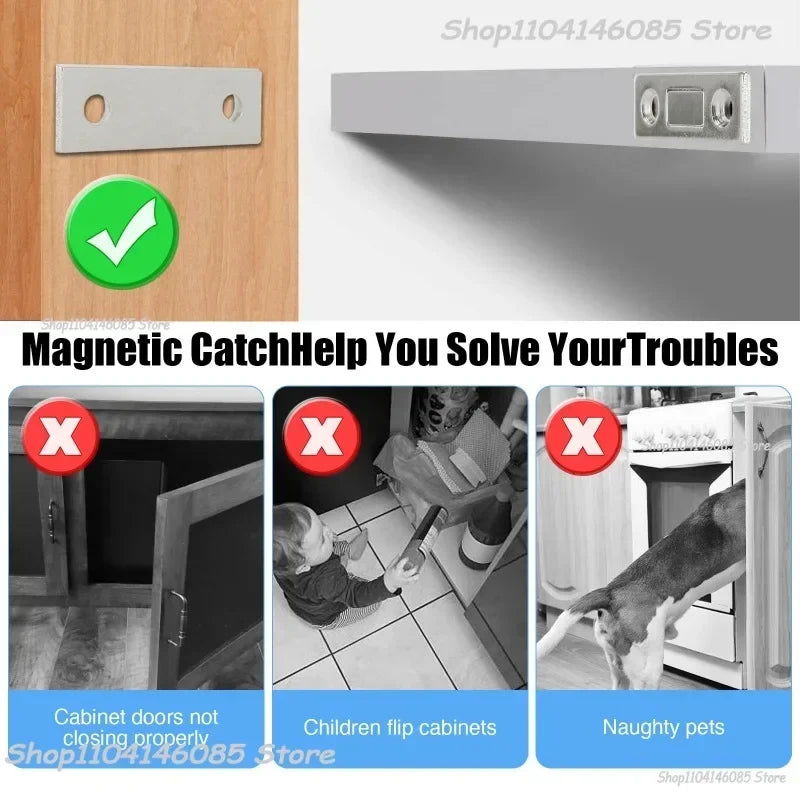 Door Magnet Self Adhesive Magnetic Cabinet Catches Invisible Magnets Door Stopper Patch Furniture Drawer Window Closer Latch Zpaxo