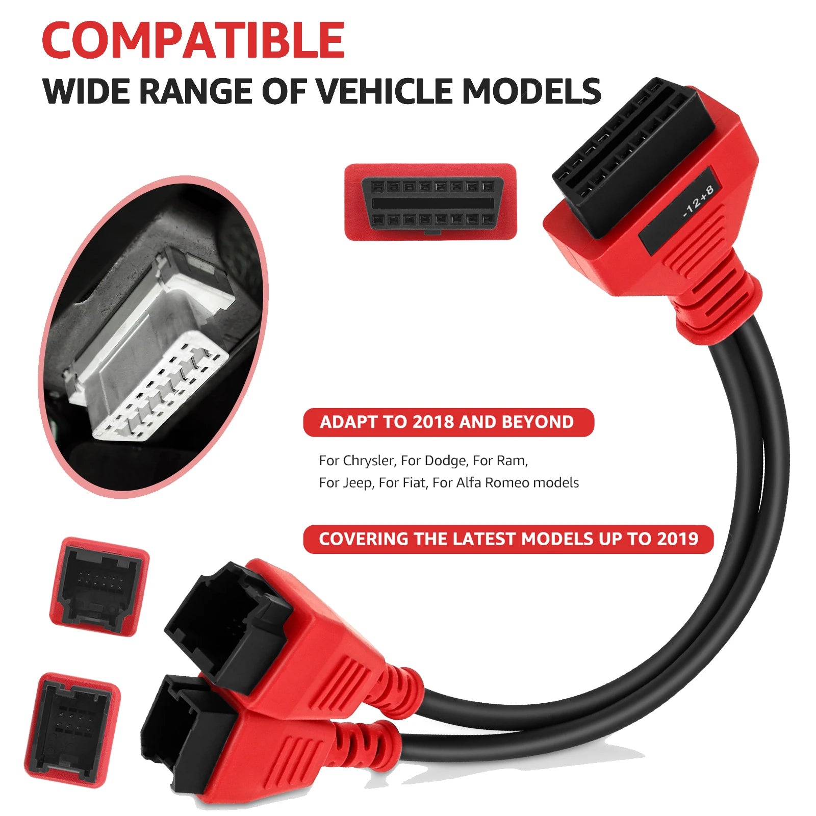 OBD2 Adapter SGW Cable 12+8 adapter Cable Connector Bypass Gateway Protocol Programming for Dodge Ram Jeep Fiat Fca Chrysler Zpaxo