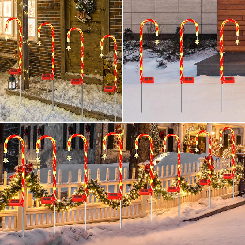 Solar Christmas Decorative Light LED Garden Festival Red Walking Zpaxo
