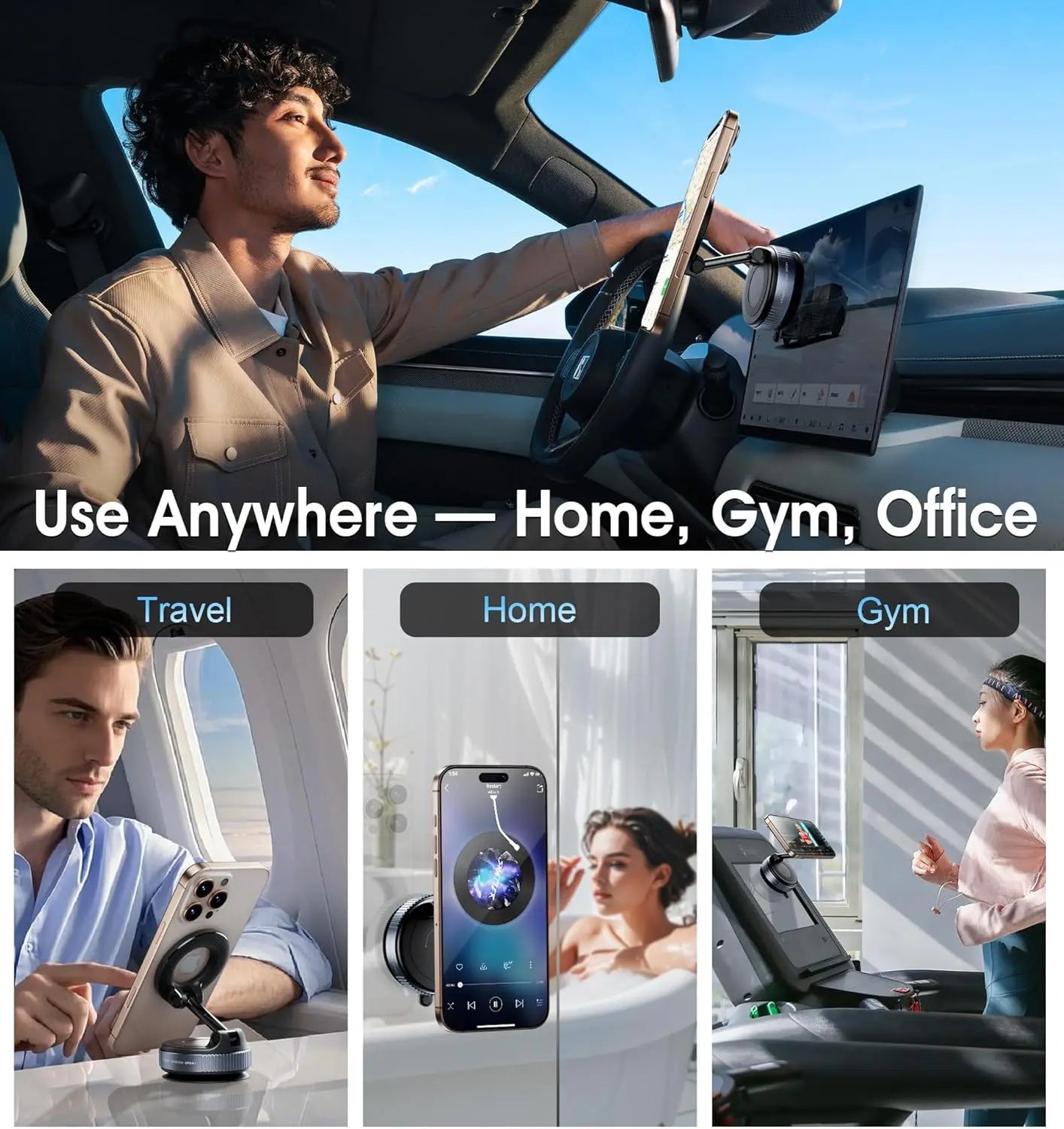 Vacuum Magnetic Universal Holder Magsafe Suction Cup Phone Holder 360 ° Adjustable Magnetic Phone Holder Foldable Pocket Size Zpaxo